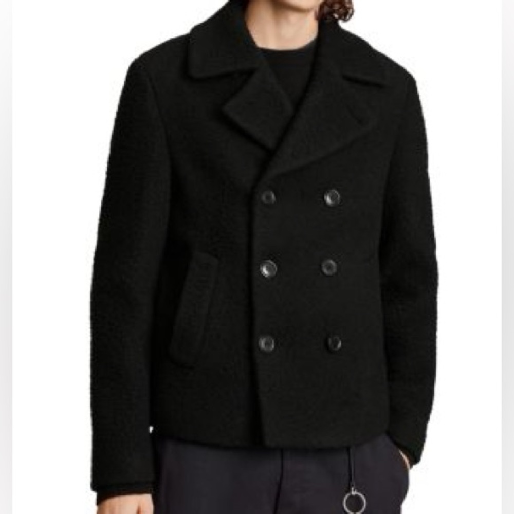 All Saints Black Pea Coat